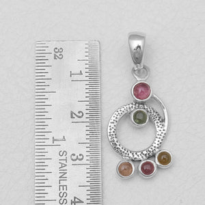 Multi Tourmaline Silver Pendants