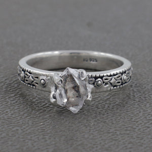 925 Sterling Silver Herkimer Quartz Ring