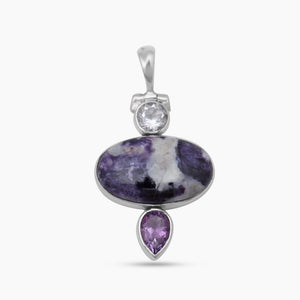 925 Sterling Silver Morado Opal Pendants