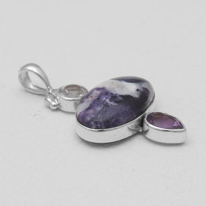 925 Sterling Silver Morado Opal Pendants