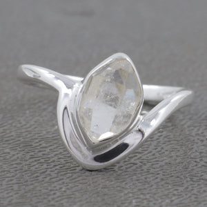 925 Sterling Silver Herkimer Quartz Ring