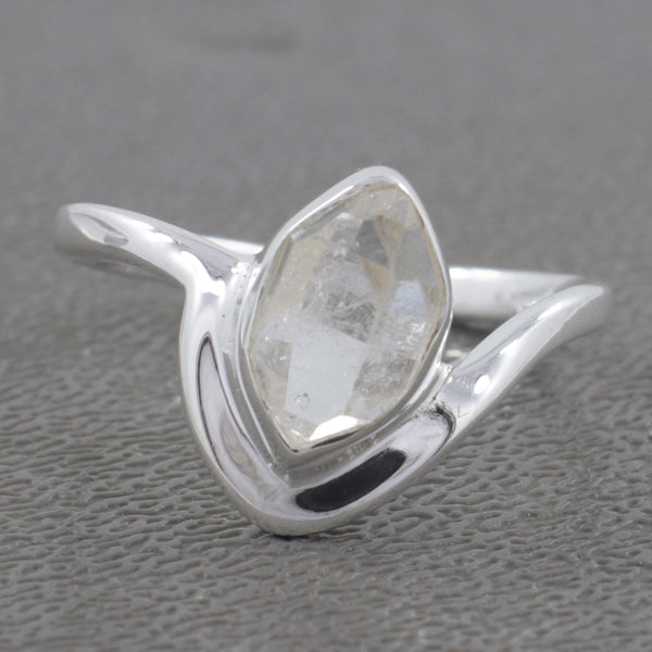 925 Sterling Silver Herkimer Quartz Ring