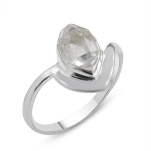 925 Sterling Silver Herkimer Quartz Ring