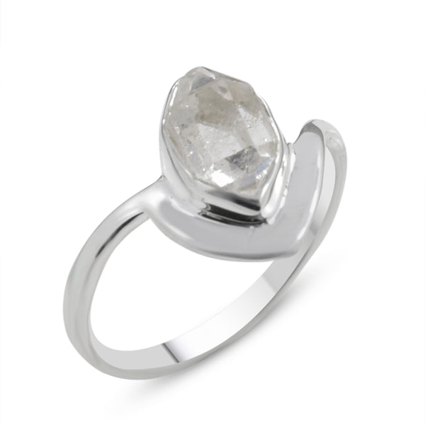 925 Sterling Silver Herkimer Quartz Ring