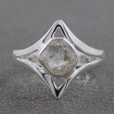 925 Sterling Silver Natural Raw Herkimer Diamond Ring