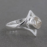 925 Sterling Silver Natural Raw Herkimer Diamond Ring