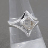 925 Sterling Silver Natural Raw Herkimer Diamond Ring