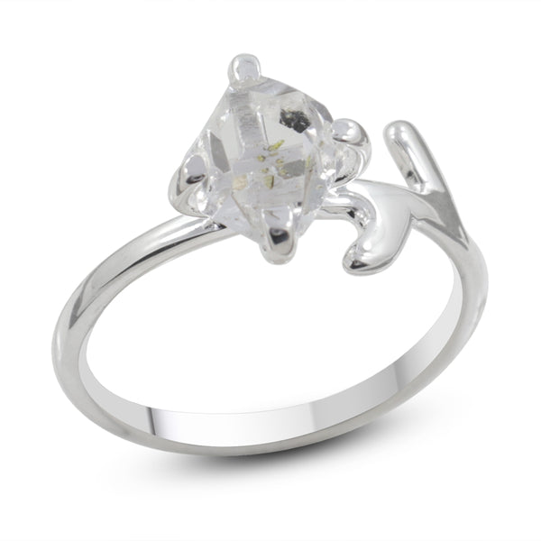 925 Sterling Silver Herkimer Quartz Ring