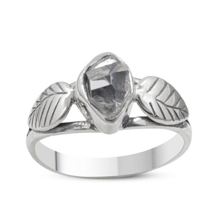 Natural Herkimer Quartz Silver Rings
