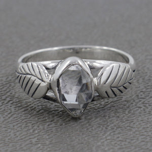 Natural Herkimer Quartz Silver Rings