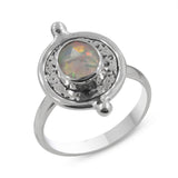 925 Sterling Silver Ethiopian Opal Ring