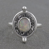 Ethiopian Opal Ring Handcrafted 925 Sterling Silver