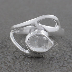 925 Sterling Silver Herkimer Quartz Ring