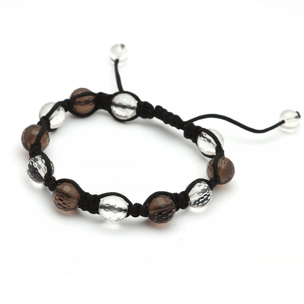 Natural Smoky Quartz & crystal Beads Bracelet