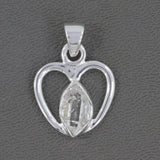 Raw Herkimer Diamond Silver Pendent