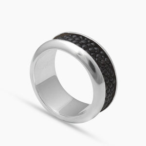 Stingray leather Silver Band rings