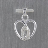 Raw Herkimer Diamond Silver Pendent