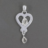 Herkimer Diamond Heart Shape Drop Pendant