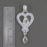 Herkimer Diamond Heart Shape Drop Pendant