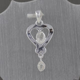 Herkimer Diamond Heart Shape Drop Pendant