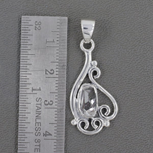 925 Silver Herkimer Quartz Pendant