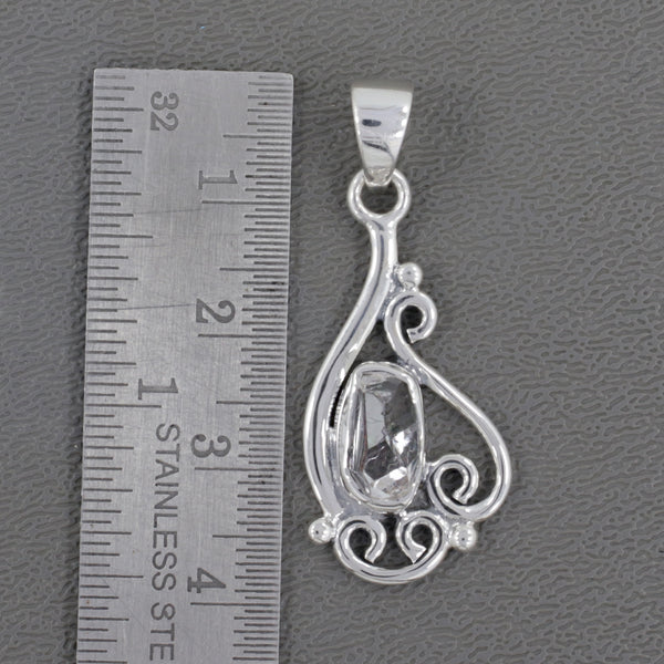 925 Silver Herkimer Quartz Pendant