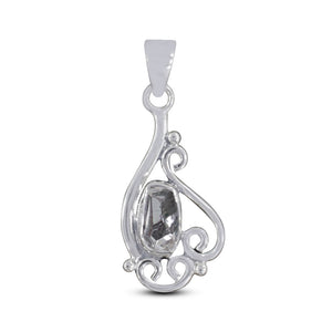925 Silver Herkimer Quartz Pendant