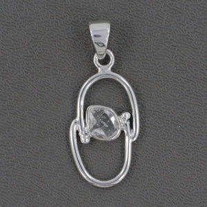 925 Silver Herkimer Quartz Pendant