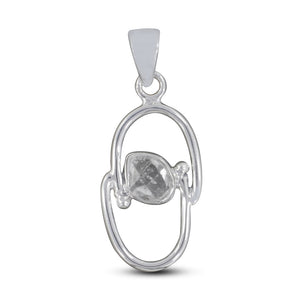 925 Silver Herkimer Quartz Pendant