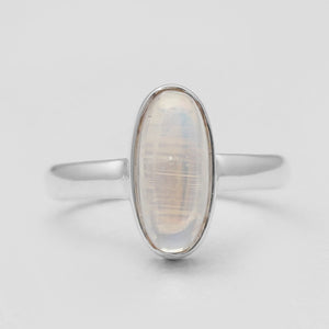 925 Sterling Silver Rainbow Moonstone Rings