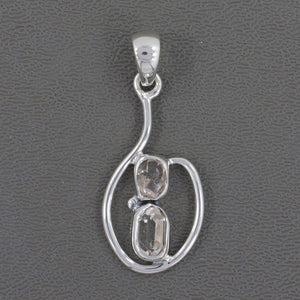 925 Silver Herkimer Quartz Pendant