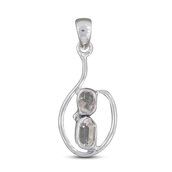 925 Silver Herkimer Quartz Pendant