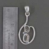 Natural Raw Herkimer Diamond Silver Pendant