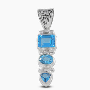 925 Sterling Silver Blue Topaz Pendants