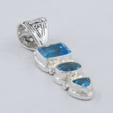 925 Sterling Silver Blue Topaz Pendant