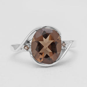 925 Sterling Silver Smoky Quartz Rings