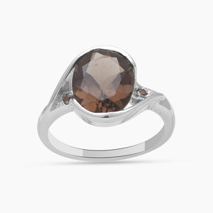 925 Sterling Silver Smoky Quartz Rings