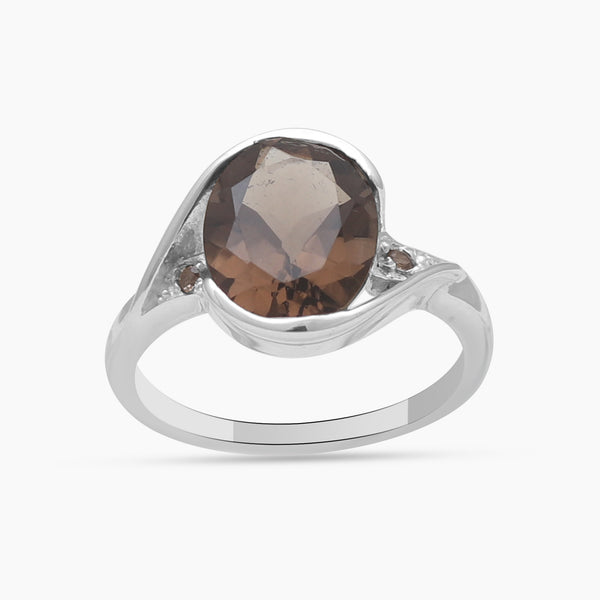 925 Sterling Silver Smoky Quartz Rings
