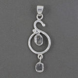 925 Sterling Silver Real Herkimer Diamond Handmade Pendant