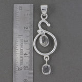 925 Sterling Silver Real Herkimer Diamond Handmade Pendant