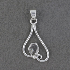 925 Sterling Silver Herkimer Quartz Pendant