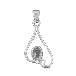 925 Sterling Silver Herkimer Quartz Pendant