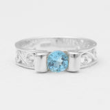 Natural Garnet Band Silver Rings