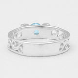 Natural Garnet Band Silver Rings