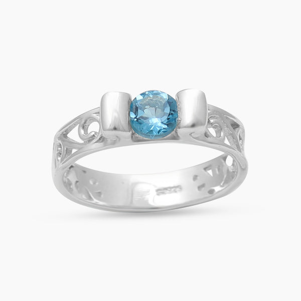 Natural Garnet Band Silver Rings
