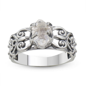 925 Sterling Silver Herkimer Quartz Ring