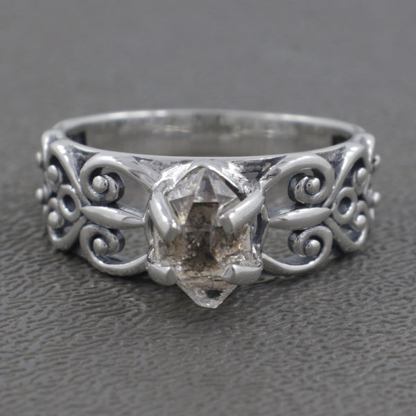 925 Sterling Silver Herkimer Quartz Ring