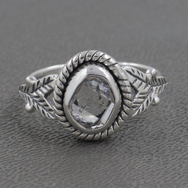Herkimer quartz Silver Rings