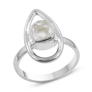 925 Sterling Silver Herkimer Quartz Rings