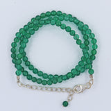 Round Smooth Green Onyx Silver Beads